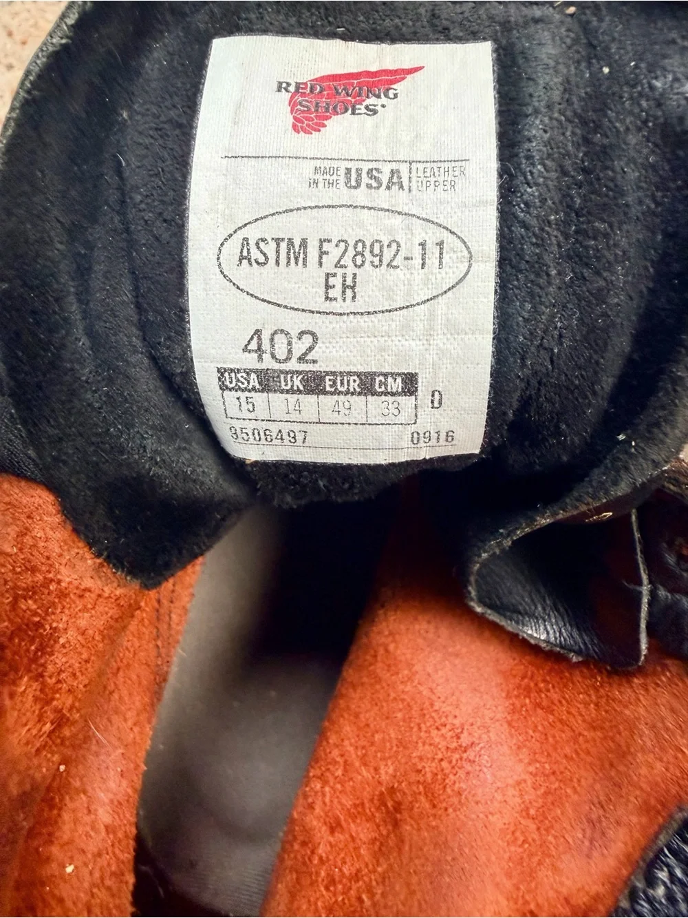 VTG Red Wings  Boots Made in USA Size 15